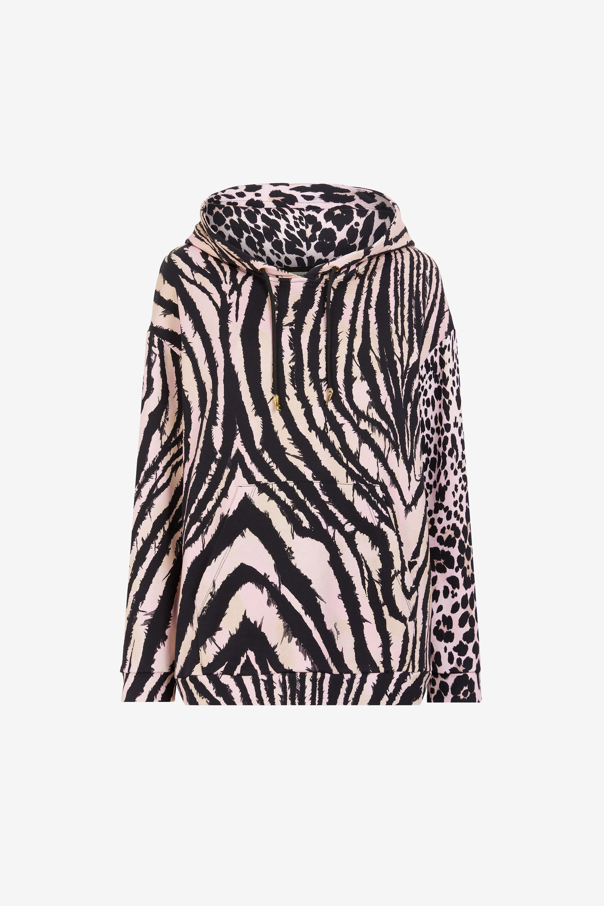RC Freedom und Queen Of Sicily -Print Hoodie aus Baumwolle Schwarz/Rosa OKT68F-5OC80