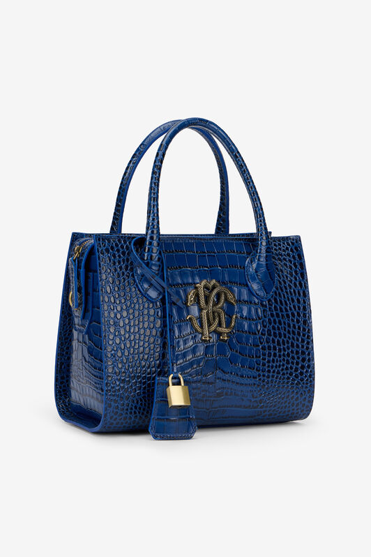 RC Bolso de Mano Azul Efecto Cocodrilo BLUETTE QOB00D-PZO32