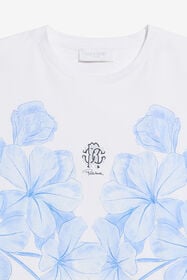 JU Plumago Print Cotton T-Shirt WHITE/BLUE WJT60R-JD001