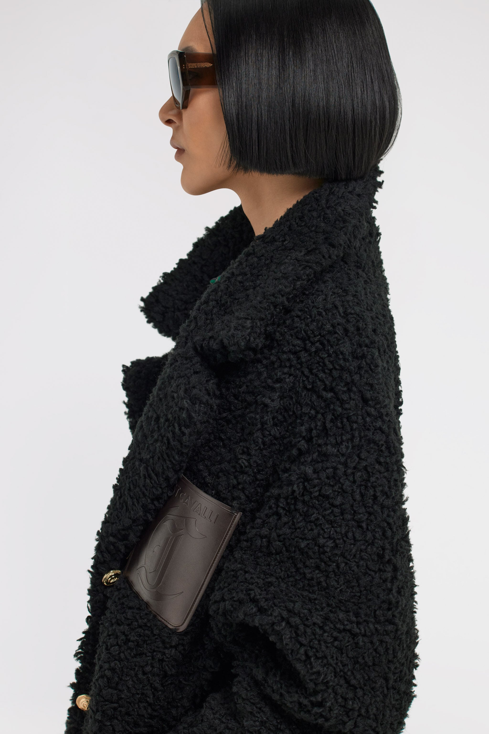 JC Just Cavalli Eco-fur Black TFT157-TF224