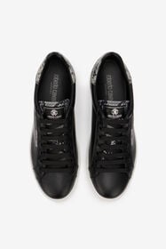 RC Sneaker Noire en Cuir avec Détail Effet Serpent BLACK/ROCCIA SOS00A-PZ598