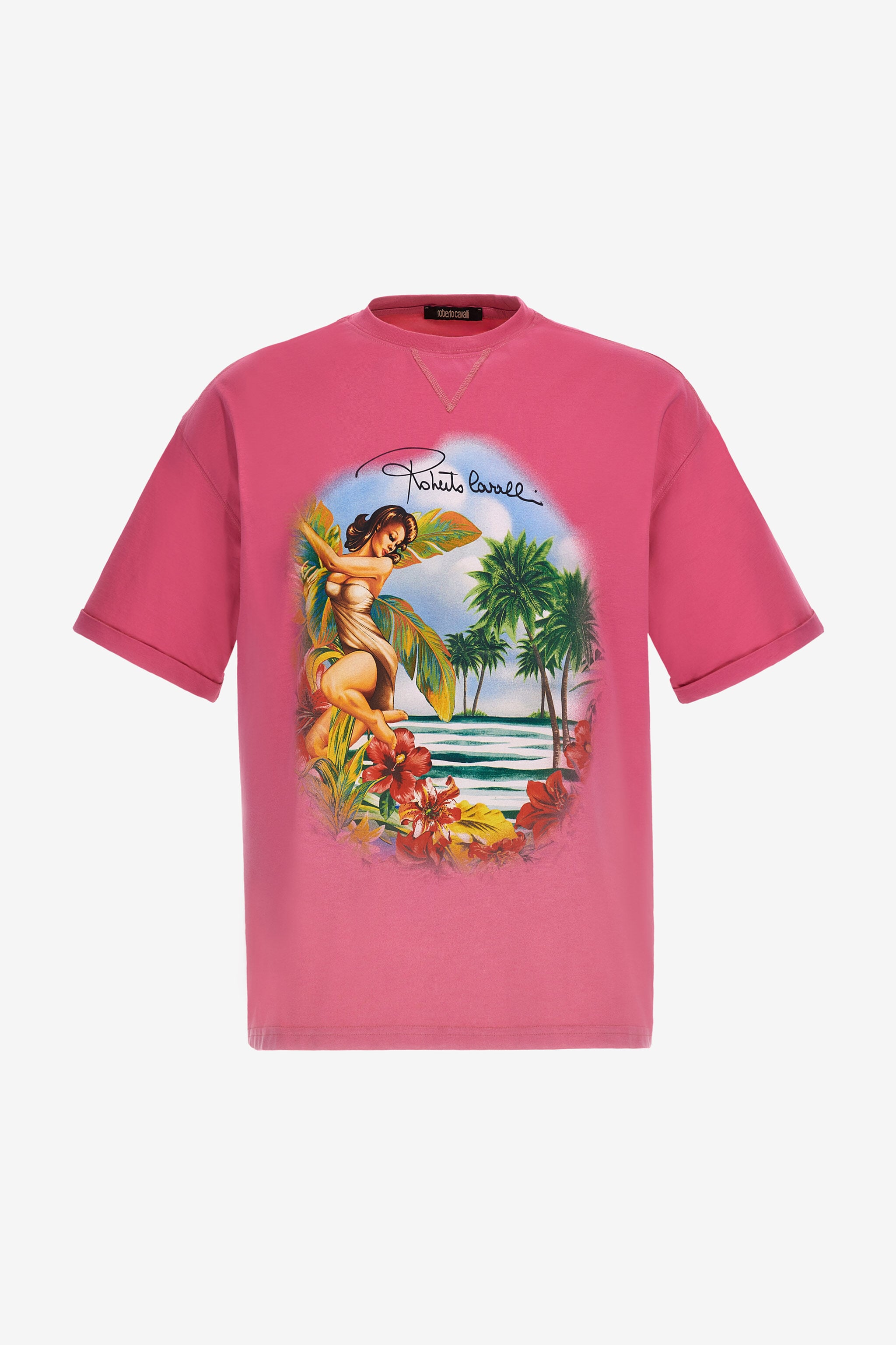 RC Hawaii print t-shirt Fucsia SRT62B-JD060
