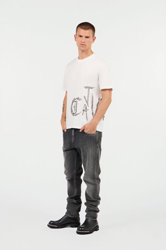 JC White Cotton T-Shirt With Graphic Print JC White Cotton T-Shirt With Graphic Print WHITE UFT054-UF074