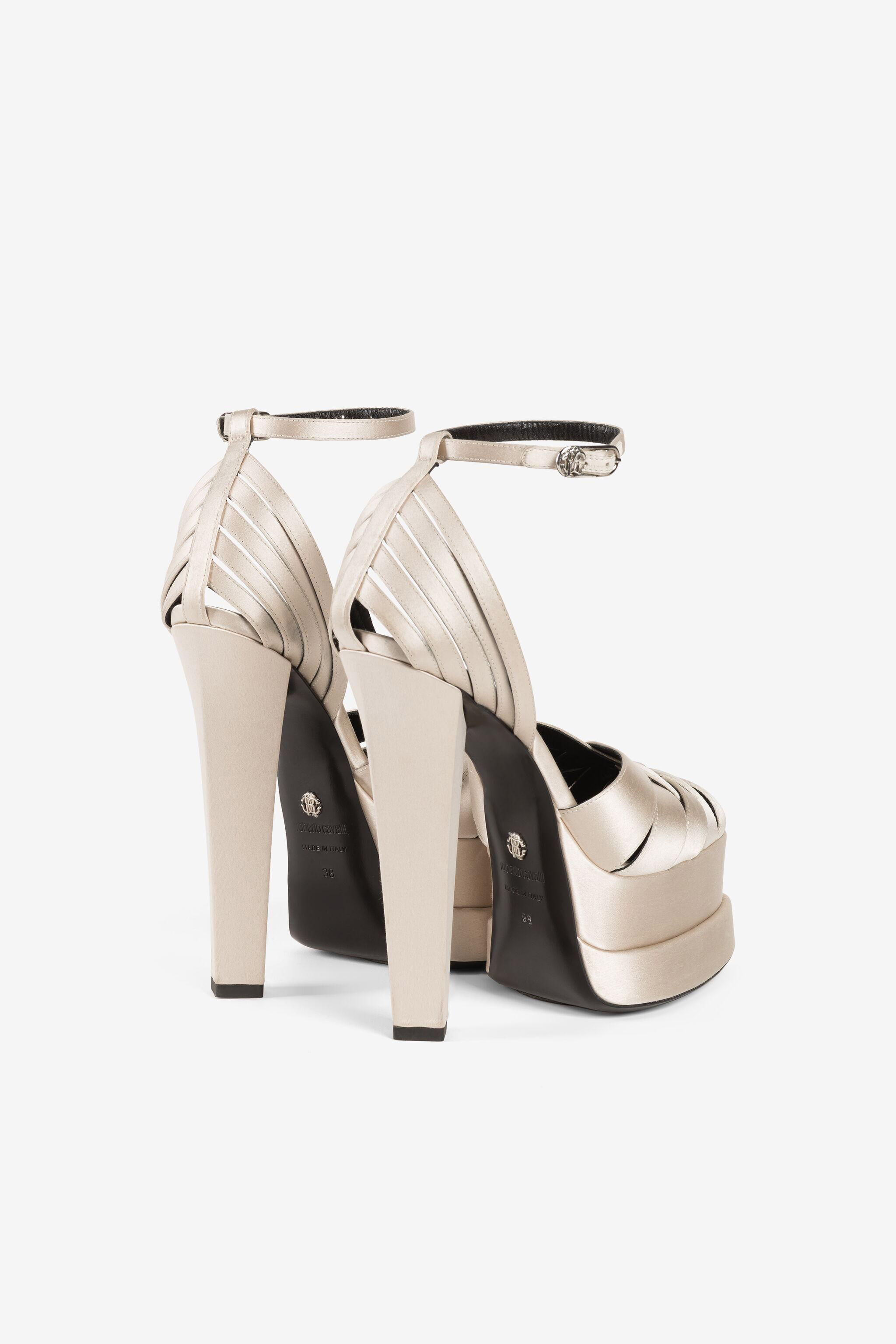 RC Caged leather platform sandals RC Caged leather platform sandals Ivory RKS008-FLR01