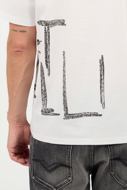JC White Cotton T-Shirt With Graphic Print JC White Cotton T-Shirt With Graphic Print WHITE UFT054-UF074