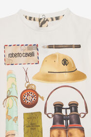 JU T-shirt mit Explorer-Print MILKY WHITE UJT618-JD001