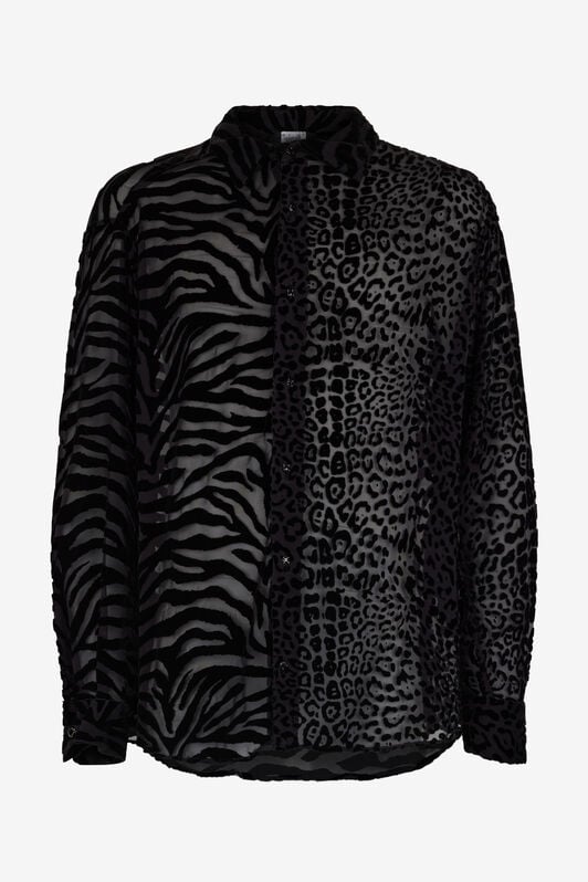 RC Hemd Mit Print Tiger Skin Und Jaguar Skin RC Hemd Mit Print Tiger Skin Und Jaguar Skin Schwarz TRT726-VL040