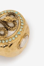 RC Snake and Gemstone Ring GOLD/IVORY/CRYSTAL WQG018-AM127