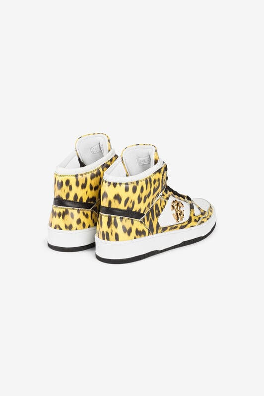 RC Animal-print hi-top basketball sneakers RC Animal-print hi-top basketball sneakers Yellow QKS160-PZA79