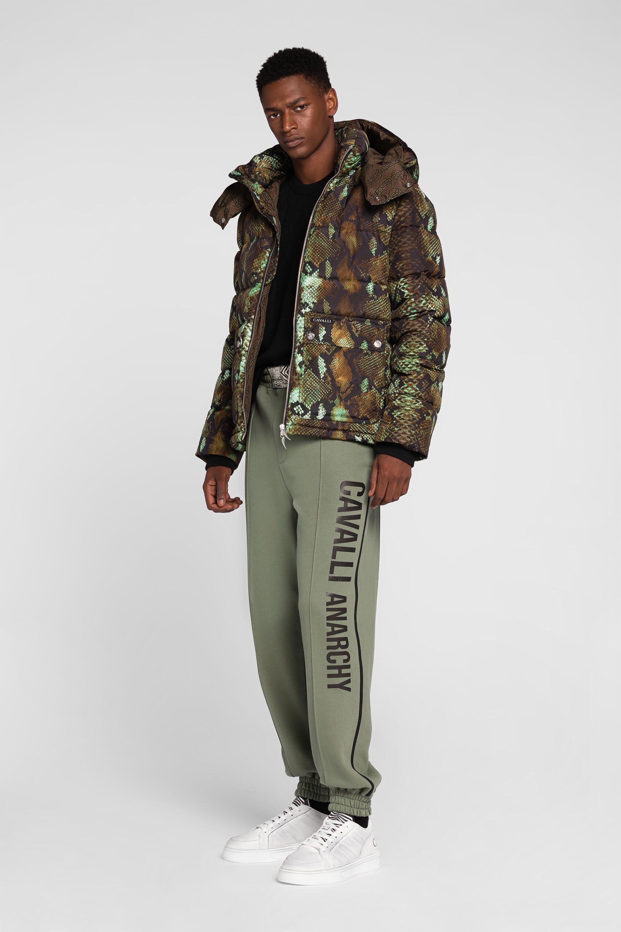 RC Slogan-Print Cotton Sweatpants RC Slogan-Print Cotton Sweatpants Green PRT25D-CF050