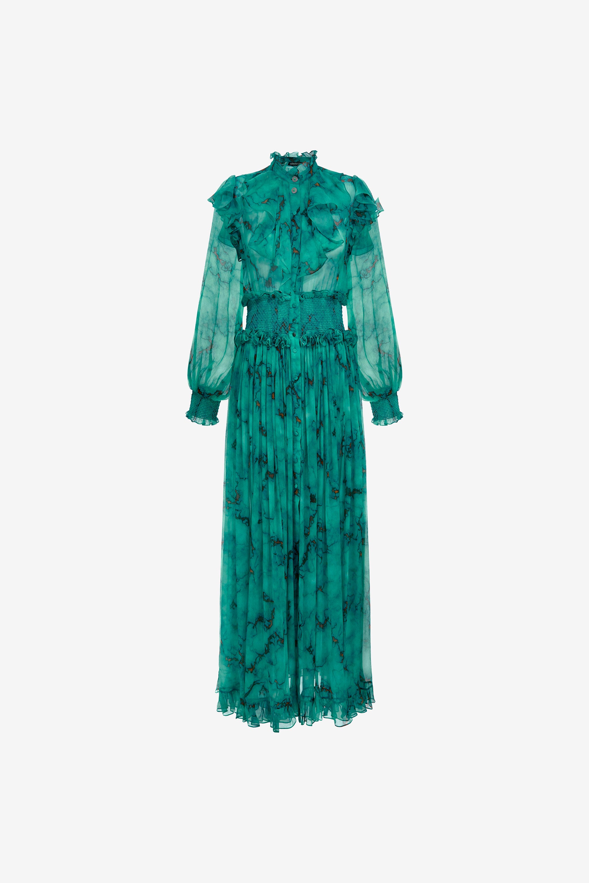 RC Long silk dress with Marble print RC Long silk dress with Marble print Light blue RKT108-CZH62
