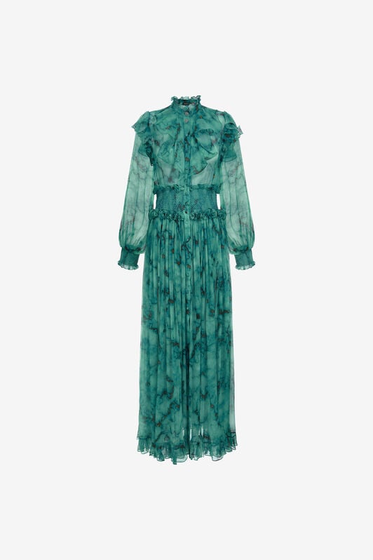 RC Long silk dress with Marble print RC Long silk dress with Marble print Light blue RKT108-CZH62