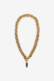 RC Chain necklace with stone pendant Gold TWG009-AM002