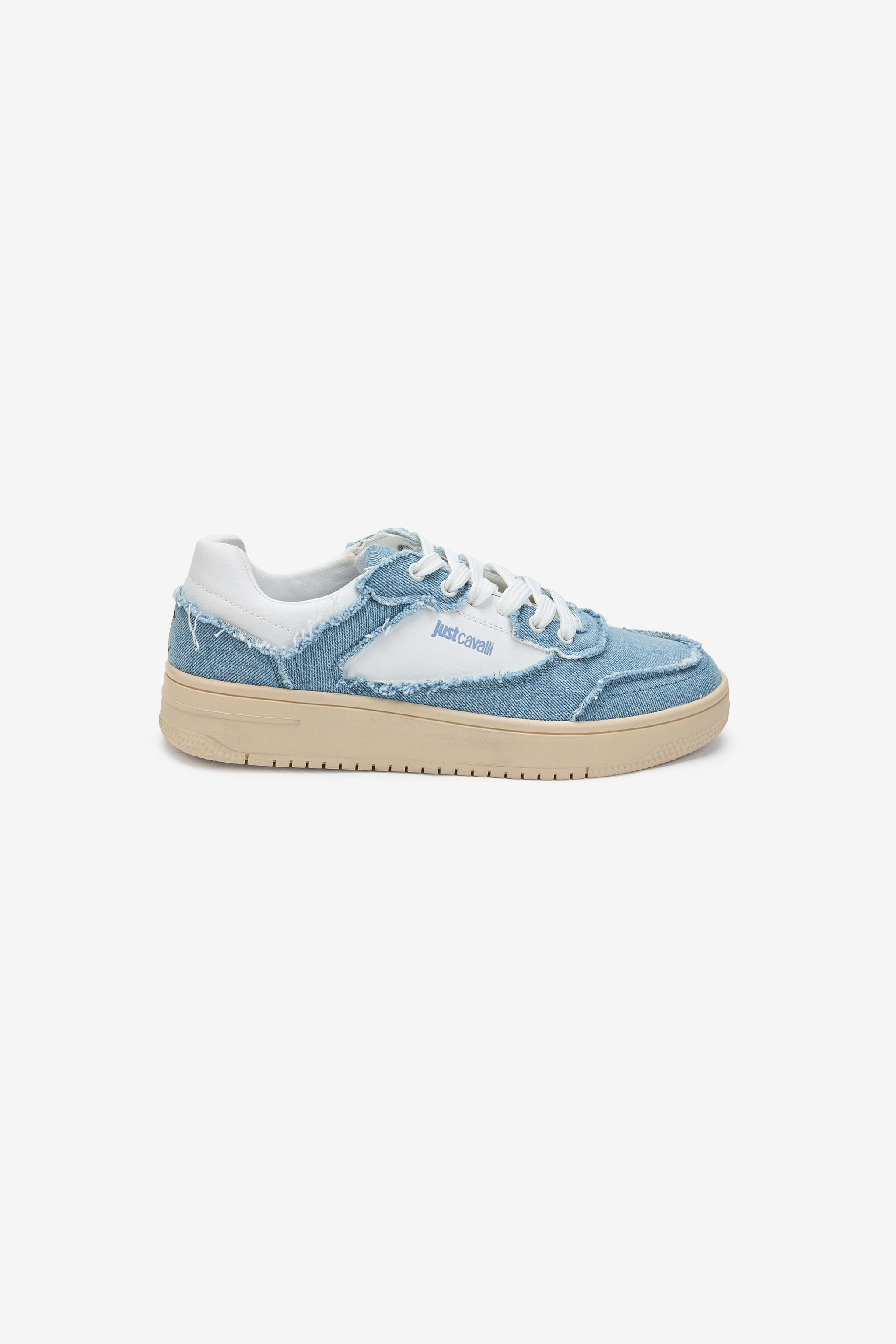 JC Sneakers in Cotton Denim and Leather JC Sneakers in Cotton Denim and Leather 003 WHITE + 914 DENI WFS029-WF237