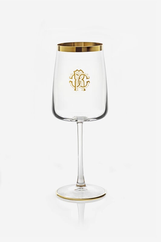 HO Monogram Gold 2 Wine Goblets Set HO Monogram Gold 2 Wine Goblets Set Gold RALA03-IA008