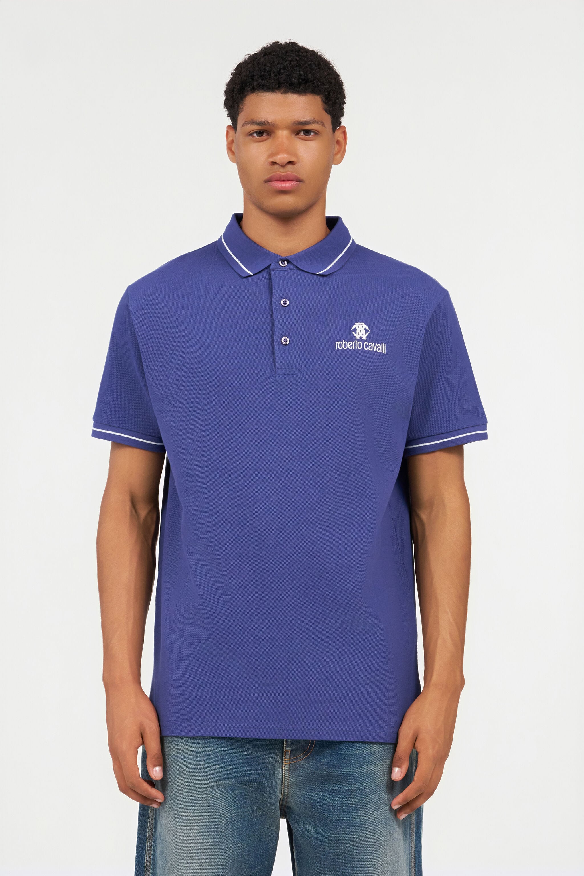 RC Blue Polo Shirt With Logo RC Blue Polo Shirt With Logo Navy QOT64B-KB001