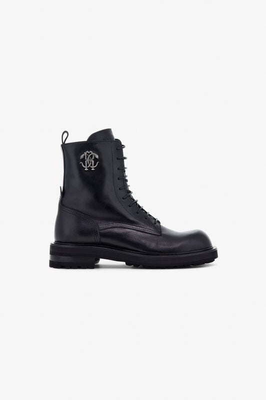 RC Black Combat Boots Monogram RC RC Black Combat Boots Monogram RC Black TRS033-PZ03A