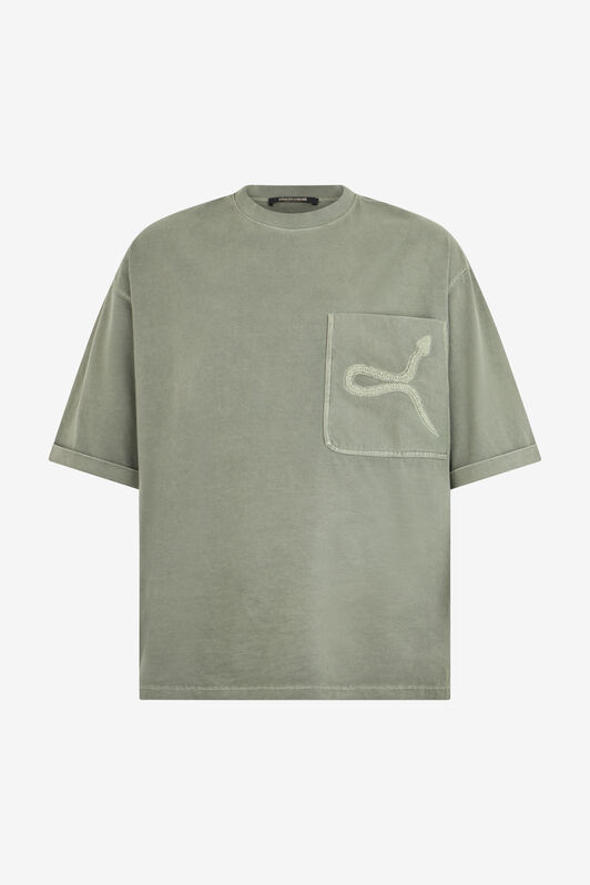 RC Sage Green T-Shirt With Embroidered Snake RC Sage Green T-Shirt With Embroidered Snake SAGE XNT62F-JD060