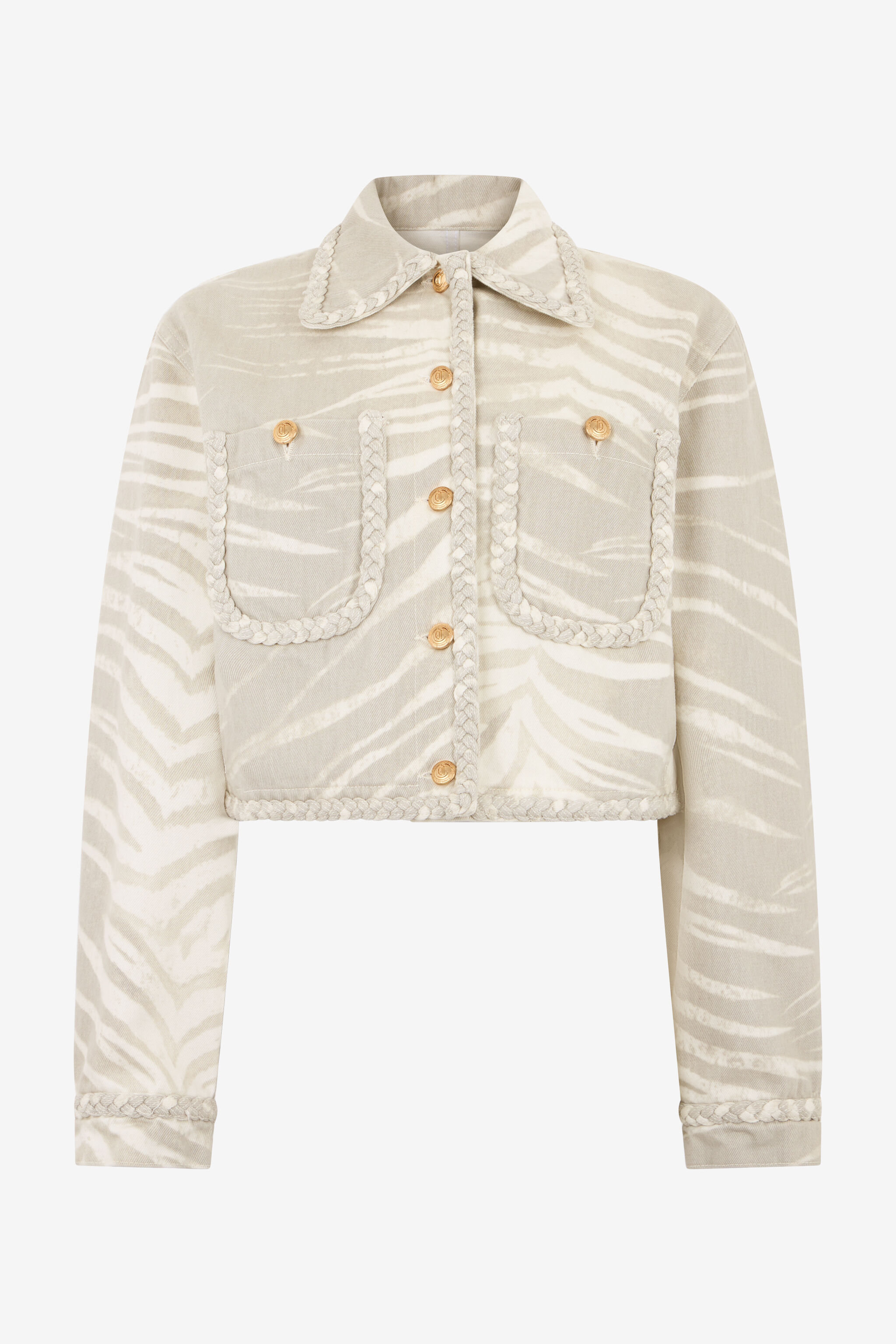 JC Natural Barb Print Jacket JC Natural Barb Print Jacket OFF WHITE WFT347-WF745