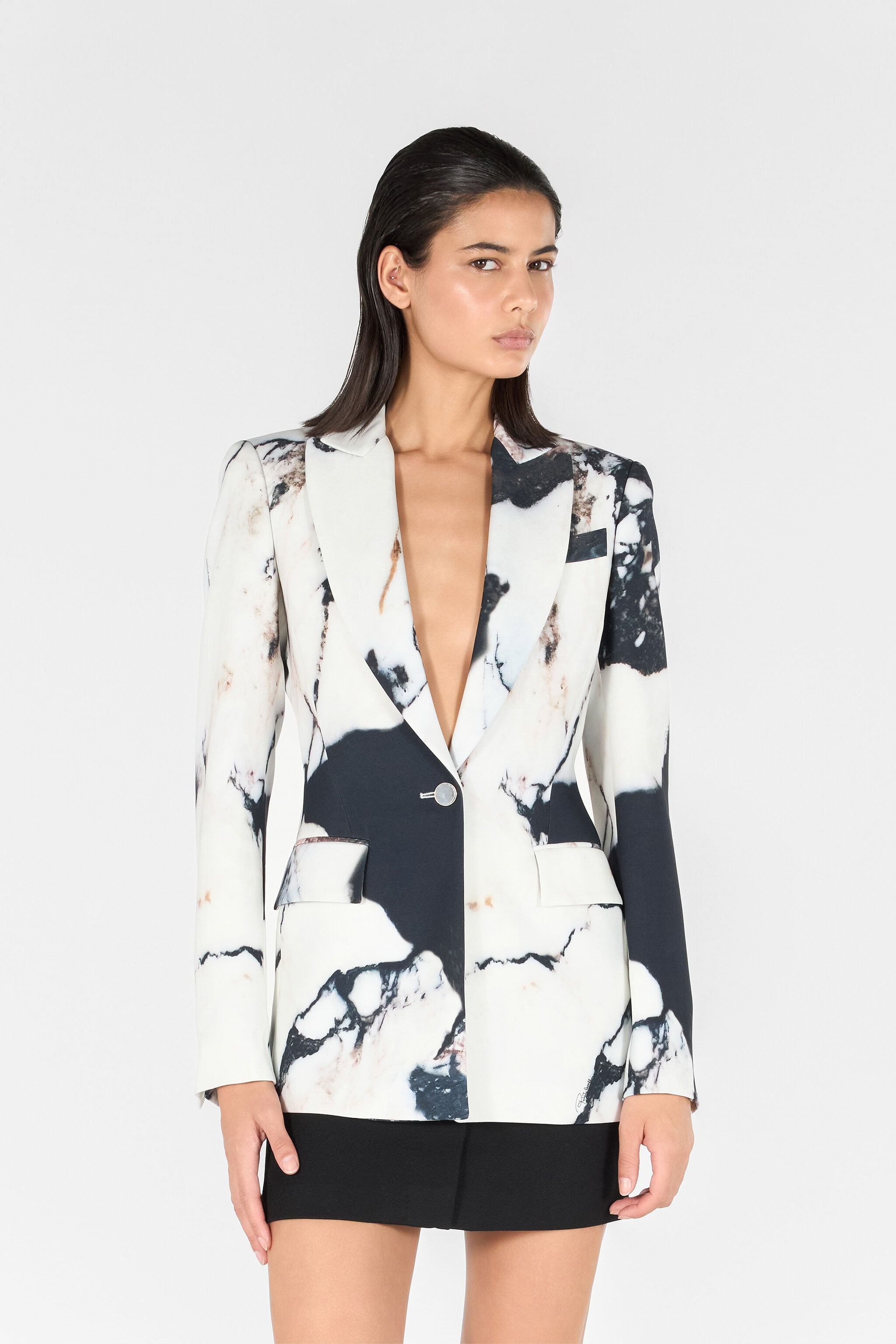 RC Marble print blazer Black/White TWT401-ORN18