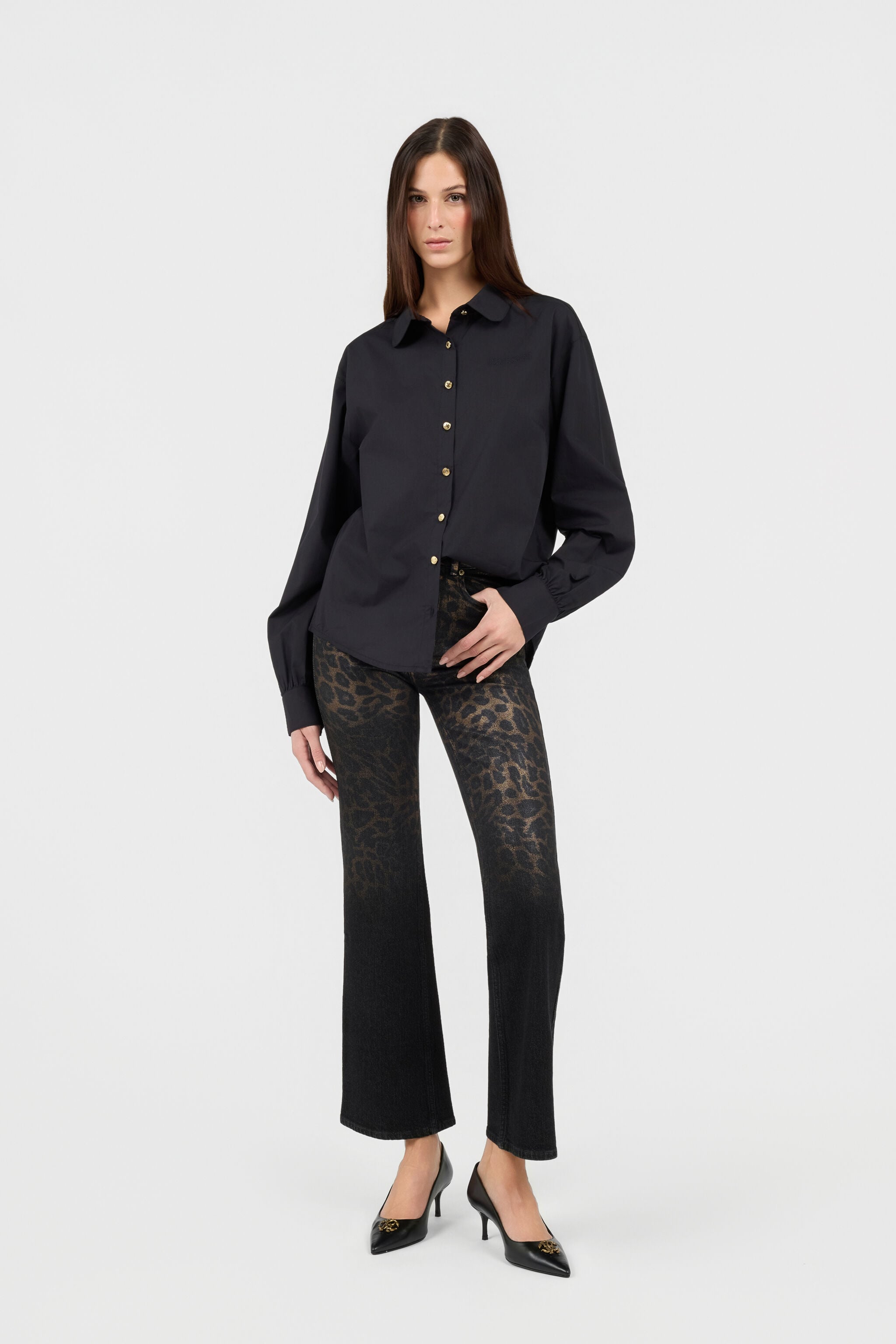 RC Camicia Nera con Bottoni Dorati RC Camicia Nera con Bottoni Dorati BLACK TOT70B-FA005