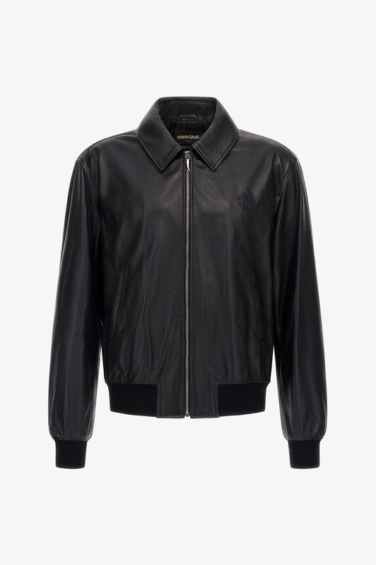 RC Leather Bomber Jacket RC Leather Bomber Jacket Black SRP400-PN504