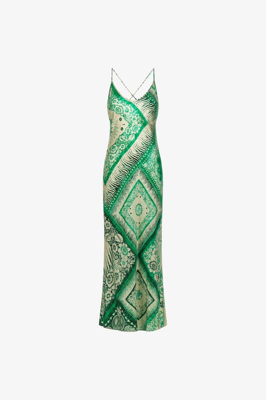 RC Bandana Print Slip Dress RC Bandana Print Slip Dress Green TKT102-4QN05