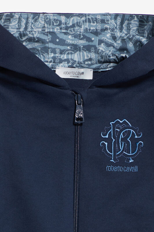 JU Hooded Sweatshirt With Branded Bands JU Hooded Sweatshirt With Branded Bands Dark blue UJT691-CF050