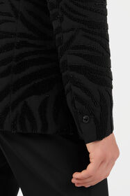 RC Black Beaded Animal-Stripe Blazer Black SRT402-VW001