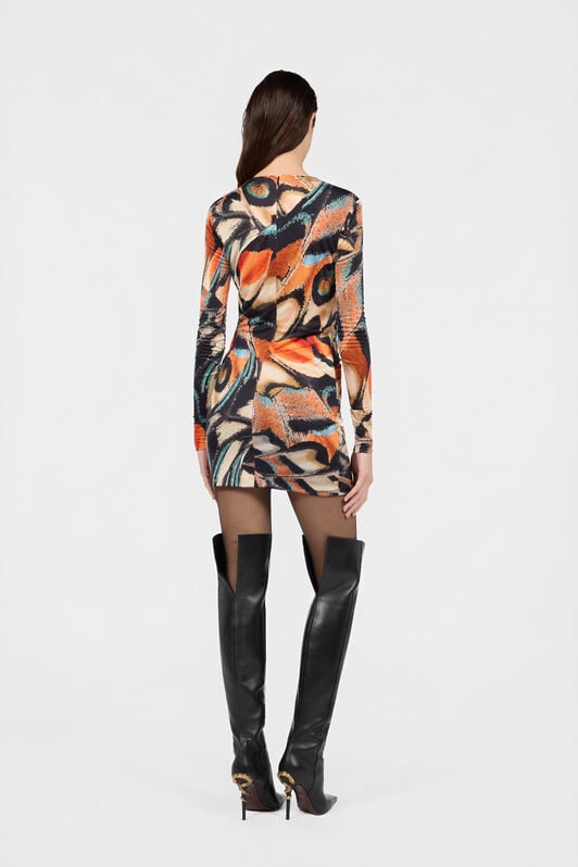 RC Butterfly Print Mini Dress RC Butterfly Print Mini Dress BLACK/MULTICOLOR XQT149-JRT28