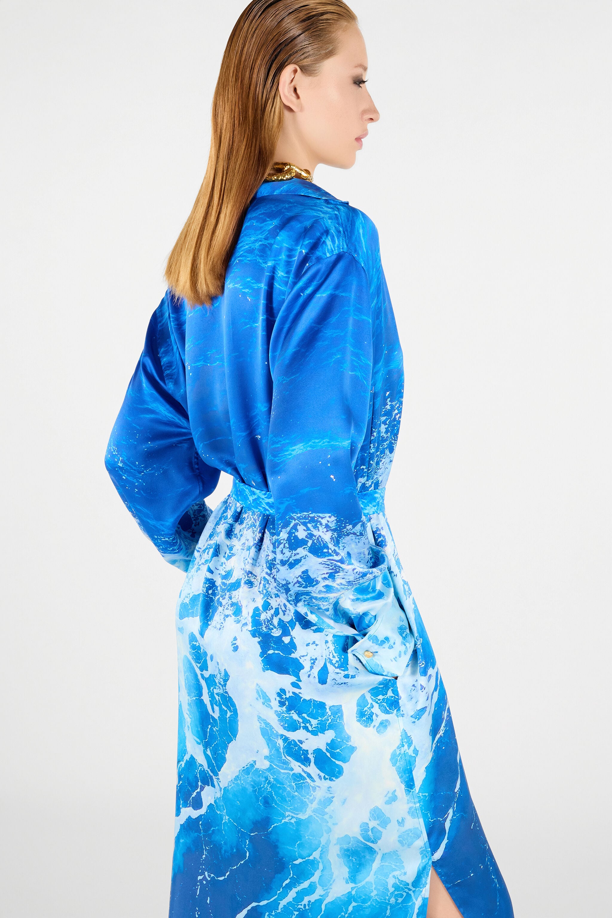 RC Kleid mit Stretto di Messina Print RC Kleid mit Stretto di Messina Print Blau UWT133-RYN94