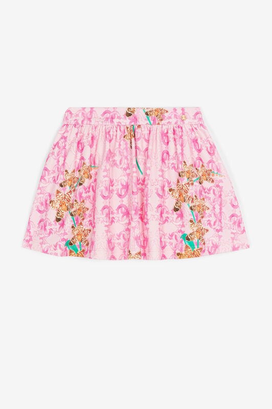 JU Monogram-print mini skirt JU Monogram-print mini skirt Pink QJT307-7GG19