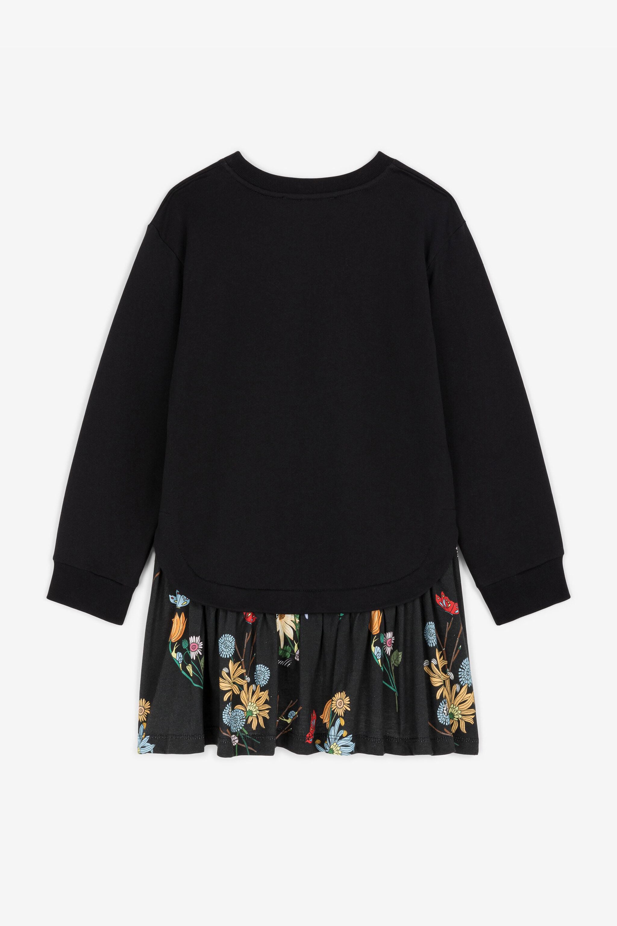 JU Logo And Floral-Embroidered Sweatshirt Dress JU Logo And Floral-Embroidered Sweatshirt Dress Black RJT10N-CF050