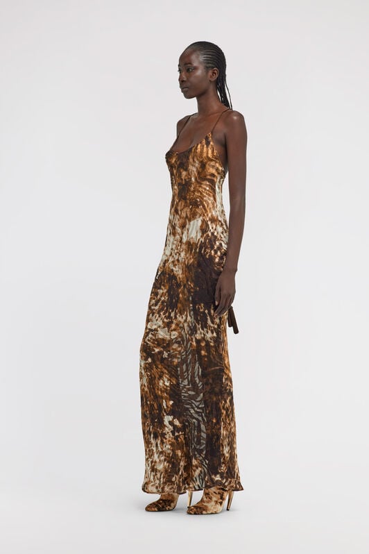 RC Appaloosa Print Slip Dress RC Appaloosa Print Slip Dress Brown TKT102-HEN08