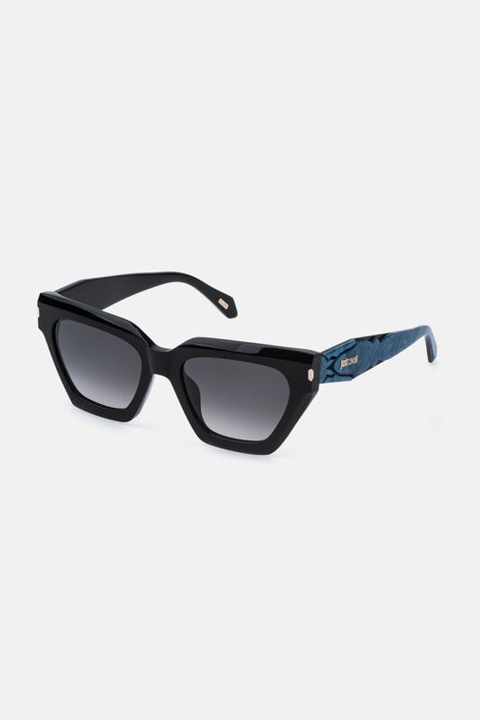 JC Gafas de sol femeninas estilo cat-eye JC Gafas de sol femeninas estilo cat-eye SHINY BLACK BLUE VALD20-ID261