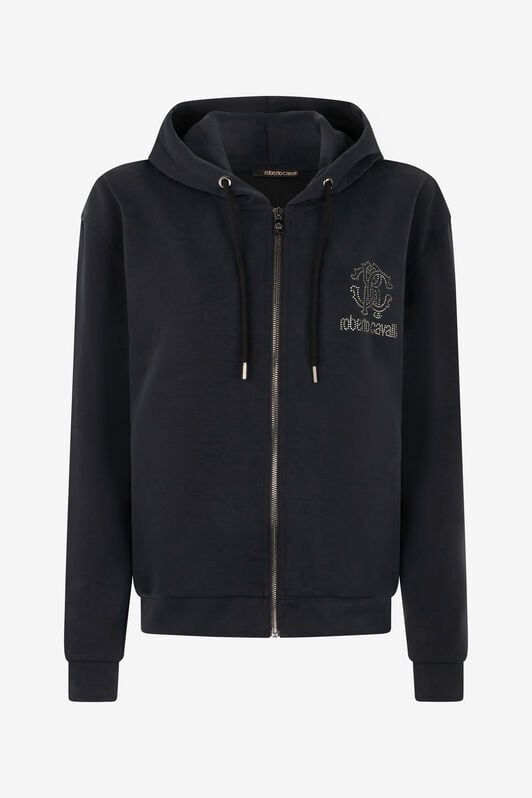 RC Black Hoodie Sweatshirt with RC Monogram Logo RC Black Hoodie Sweatshirt with RC Monogram Logo BLACK POT69C-CF054