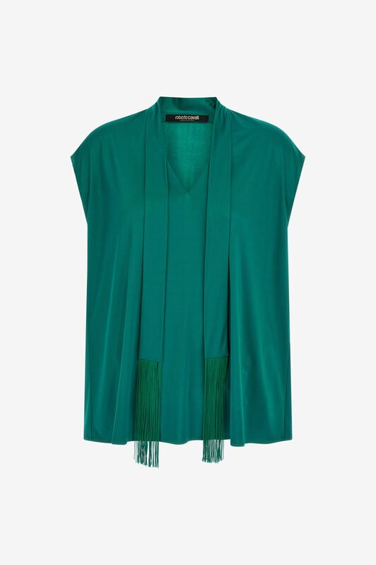 RC Green Top With Fringed Lavallière RC Green Top With Fringed Lavallière Light blue SKT604-JJ036