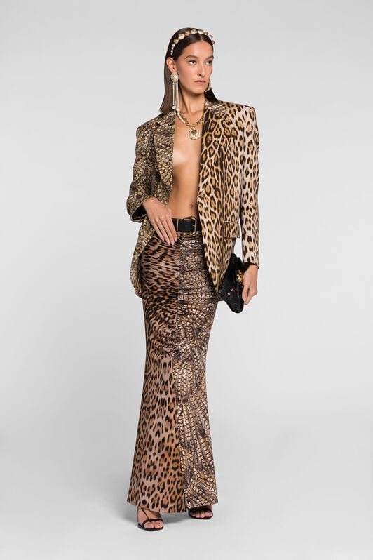 RC Leopard-print maxi skirt RC Leopard-print maxi skirt Light brown QKT308-LNF53