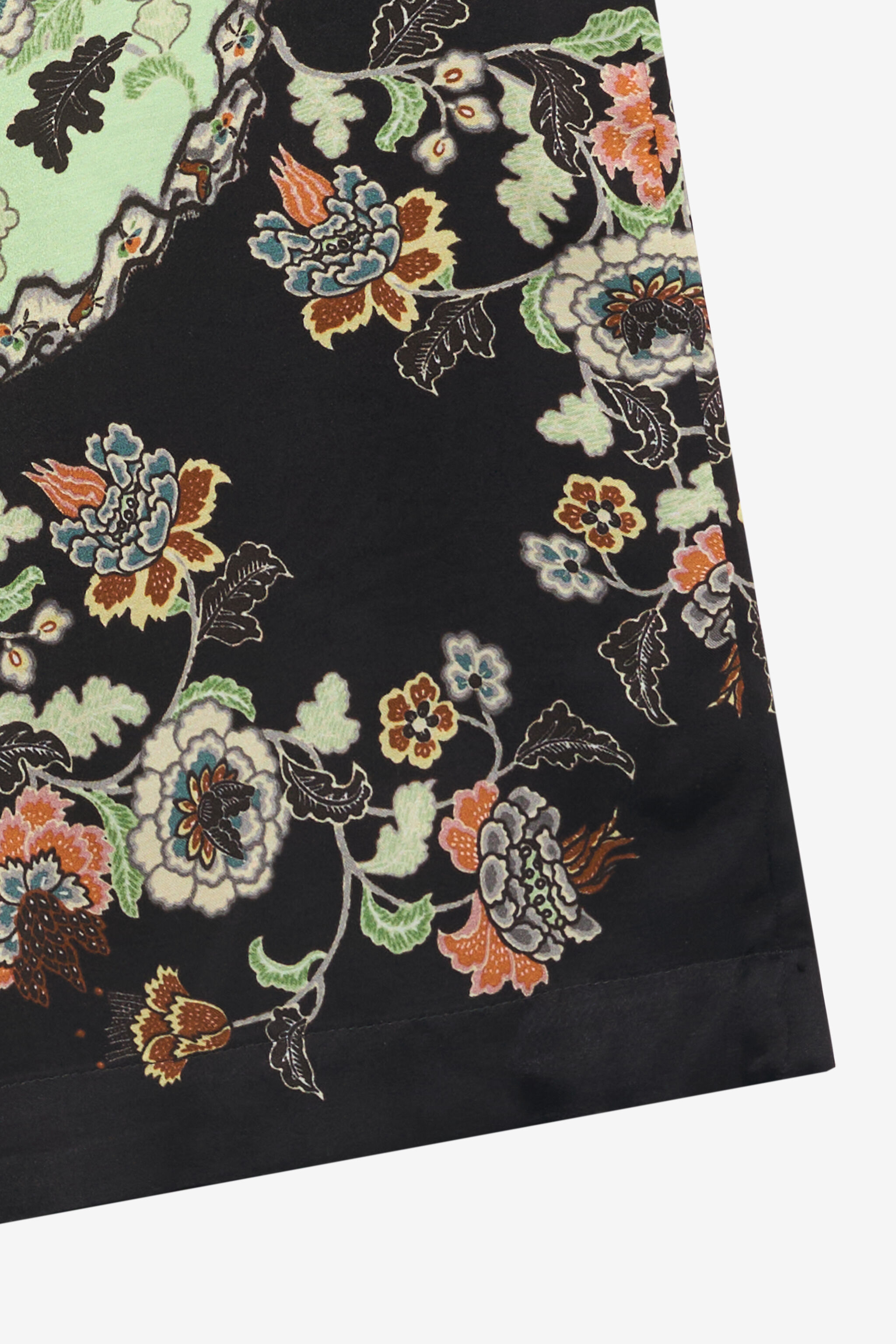 JU Weite Hose mit Kimono-Print GREEN/BLACK XJT22P-7HT67