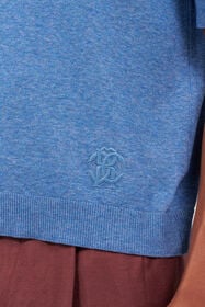 RC Polo in Maglia Blu con Logo Ricamato ENDLESS SKY WNM609-MG001