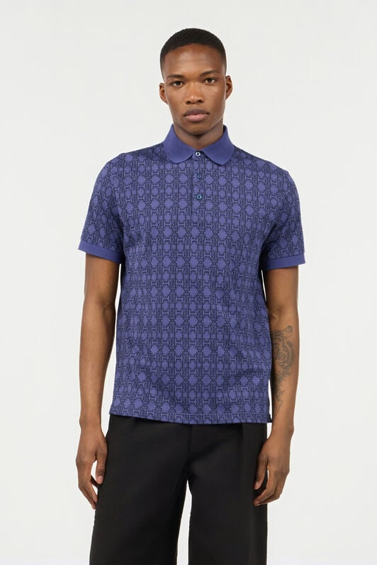 RC Purple Geometric Print Polo Shirt RC Purple Geometric Print Polo Shirt Navy POT64C-JFP66