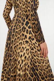 RC Jaguar Skin Print Wrap Midi Dress NATURALE VWT195-JRQ71