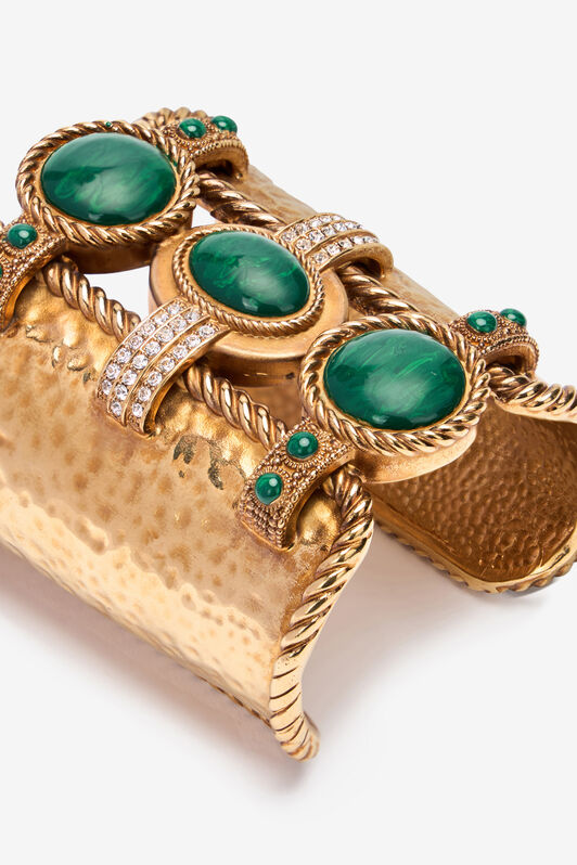 RC Bracciale manchette effetto malachite Oro TKG016-AM081
