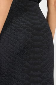 RC Black Midi Skirt With Serpentine Print And Jewel Detail BLACK XQT304-NLS36
