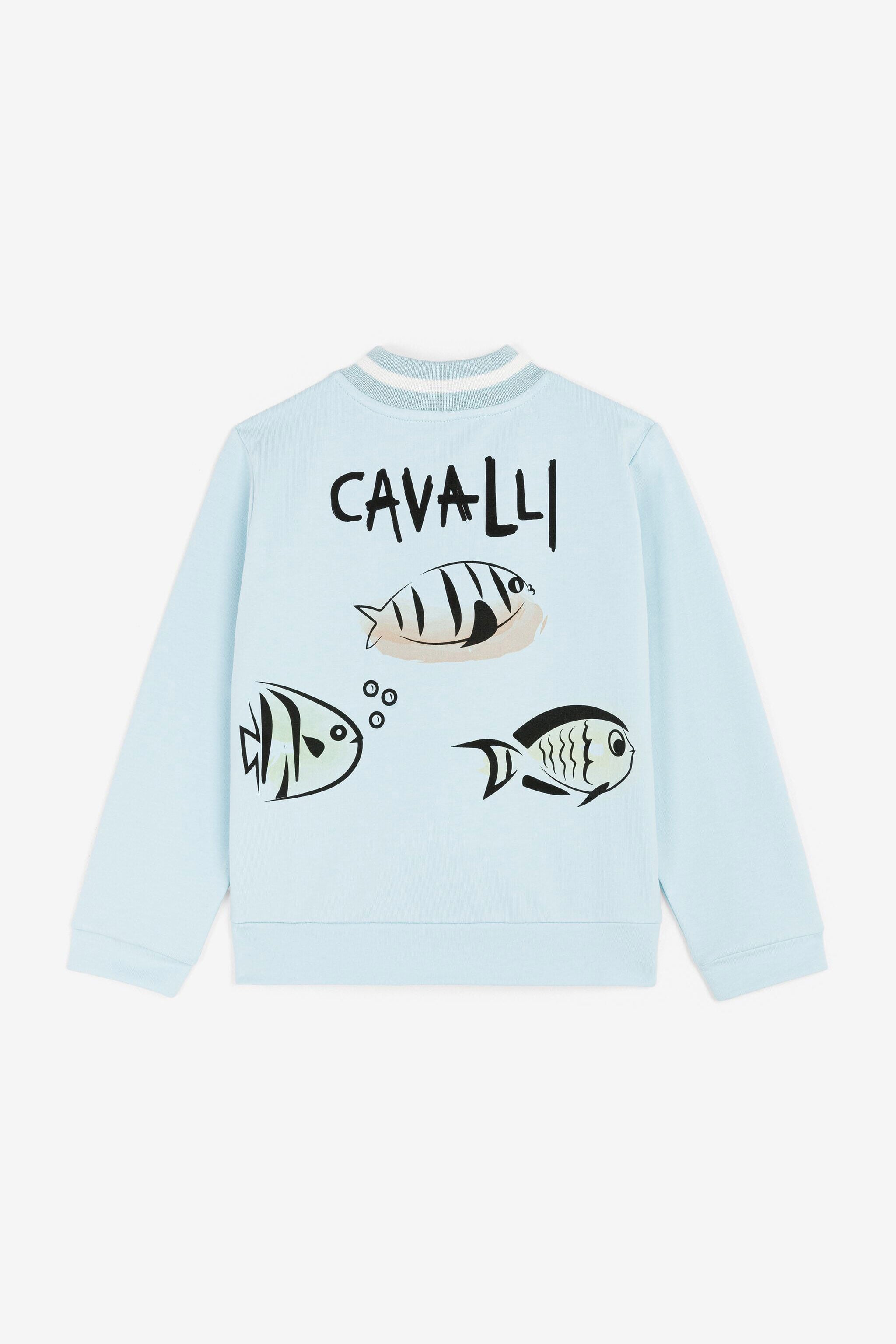 JU Seascape-Print Logo Sweatshirt JU Seascape-Print Logo Sweatshirt BABY BLUE OJT954-ISA2J