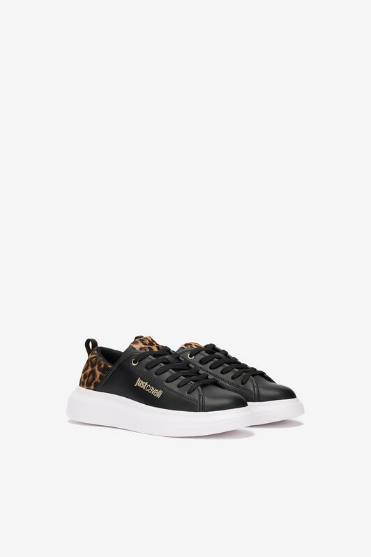 JC Black Sneakers With Leopard Detail BLACK VFS077-VF605