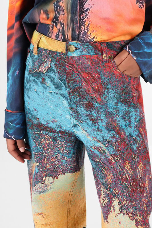 RC Pantalon Imprimé Itaca RC Pantalon Imprimé Itaca Bleu/Orange UWT207-DJ091