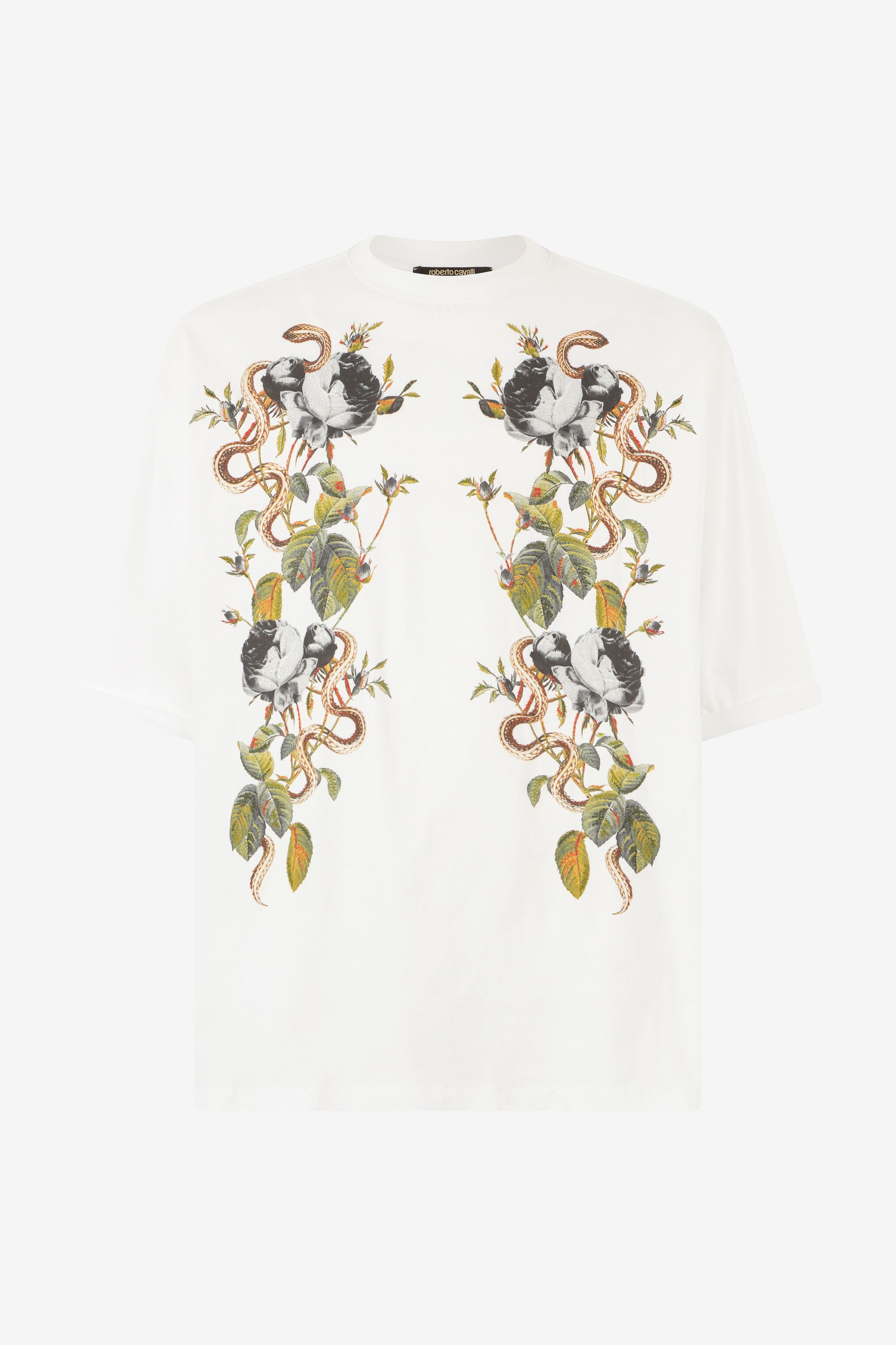 RC Camiseta Con Rosas Y Serpientes RC Camiseta Con Rosas Y Serpientes Blanco URT62S-JD060