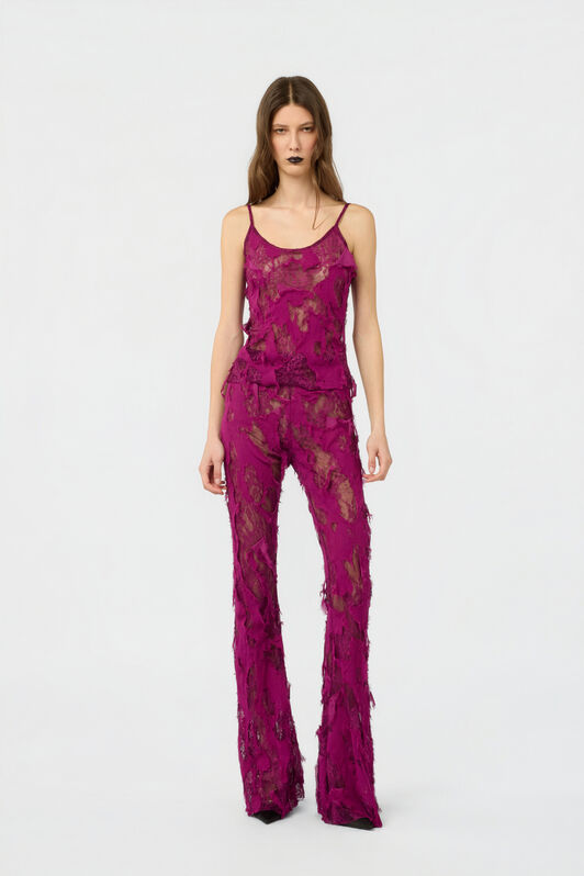 RC Pants with Destroyed-Effect Lace RC Pants with Destroyed-Effect Lace CYCLAMEN XWT206-GG010