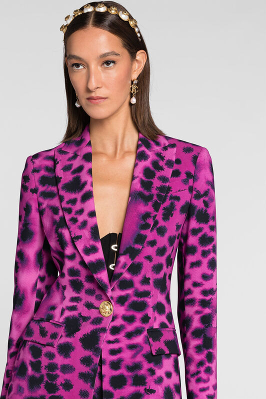 RC Einreihiger Blazer mit Murena-Print RC Einreihiger Blazer mit Murena-Print Lila QKT401-7OF49